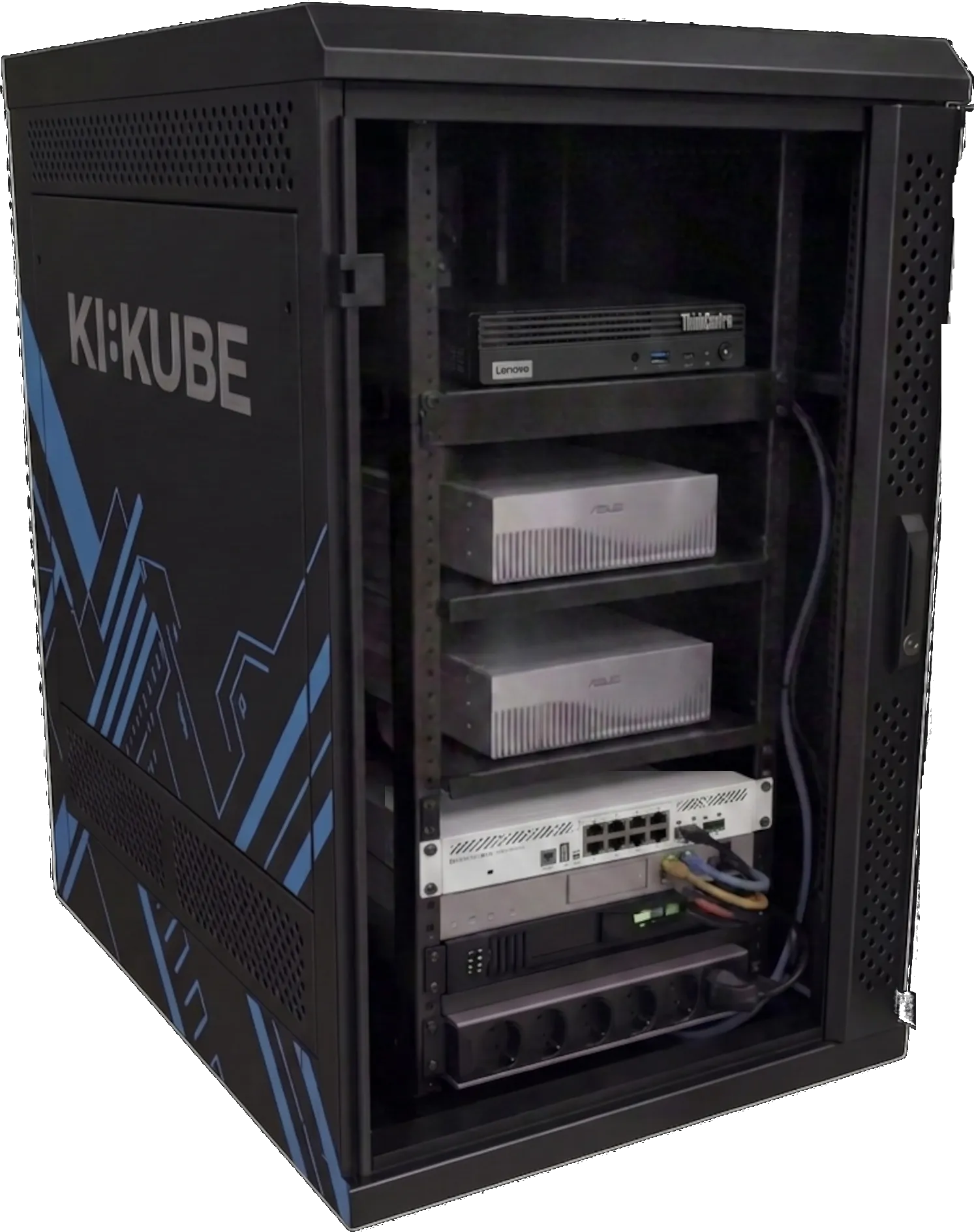 KI:KUBE 2-slim: kompaktes 10-Zoll-Rack mit 2 DGX Spark, Control-Node und Management-Switch